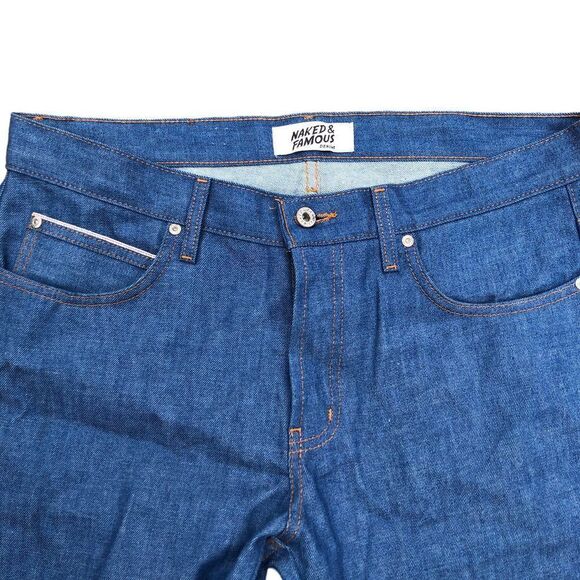 RARE Naked & Famous Selvedge Jeans Size 36 Rising Sun Selvedge Blue - Picture 10 of 11